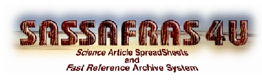 Sassafras4u: Science Article Spreadsheets And Fast Reference Archive System For You
