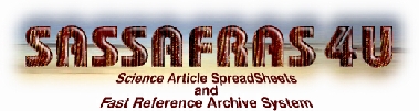 Sassafras4u: Science Article SpreadSheets And Fast Reference Archive System
